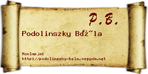 Podolinszky Béla névjegykártya