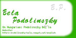 bela podolinszky business card